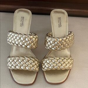 MICHAEL Michael Kors Gold Braided Sandals